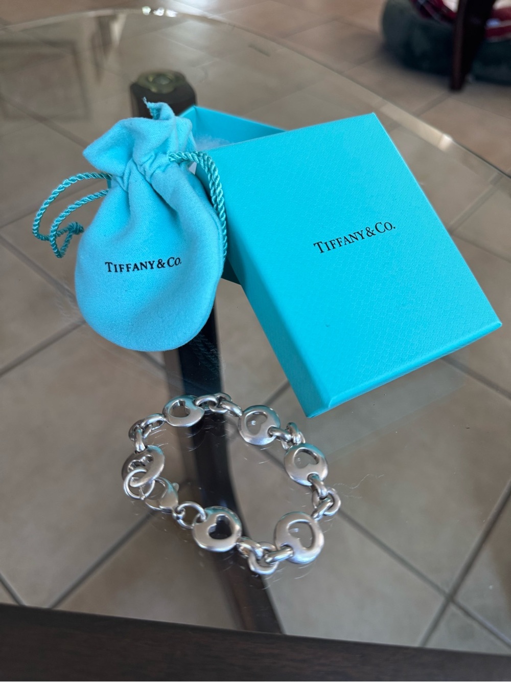 Tiffany & Co. Silver Heart Link Bracelet